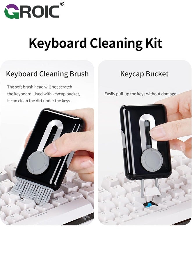 Laptop Screen Keyboard Black Cleaner Kit for Computer Macbook Airpod Phone iPhone Pro, Multifunctional Cleaning kit, Electronic Earbud Cleaning Pen Brush Tool for iPad, iPod, Headphone, Tablet