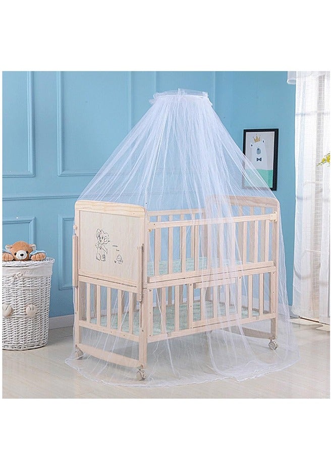 Wood Frame Baby Double Decker Crib Bed With Wheels, 102 X 60 X 90 CM