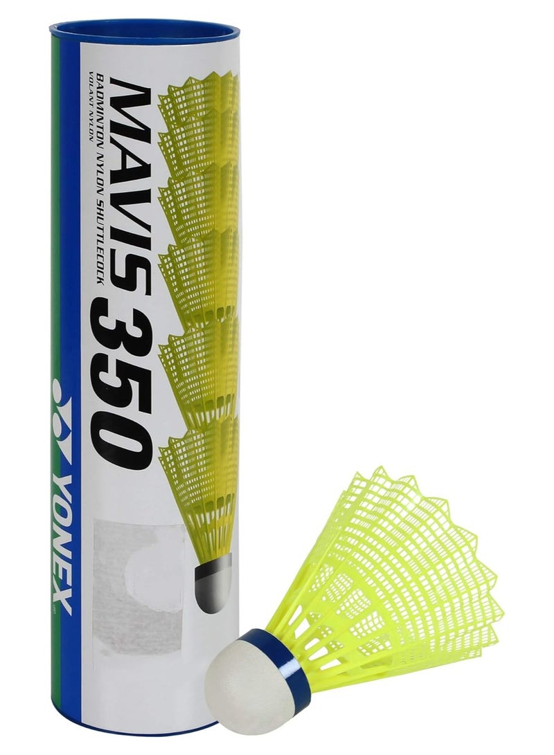 YONEX Mavis 350 Nylon Shuttlecock With Blue Cap (Yellow)