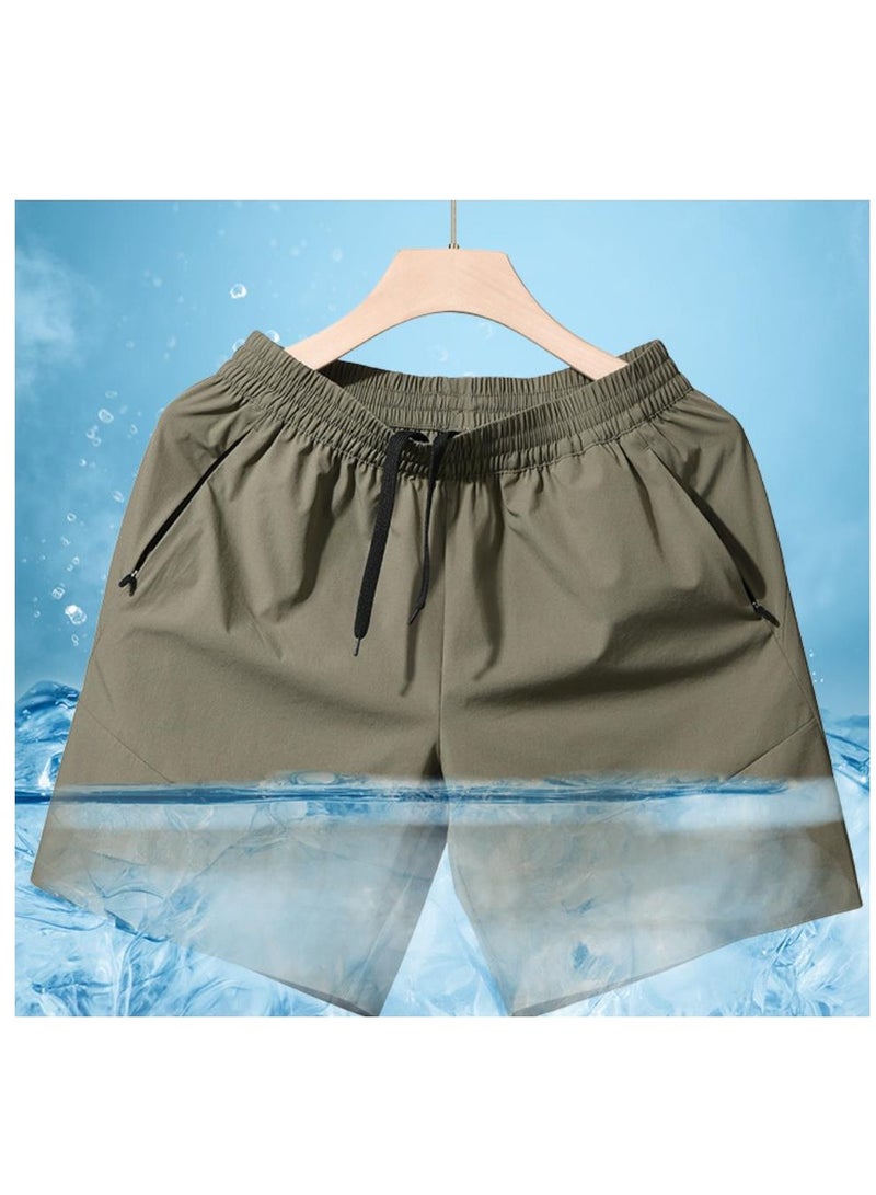 Ice Silk Shorts For Men, Thin, Breathable, Loose, Ice Sensitive, Quick Drying Sports Five Quarter Pants