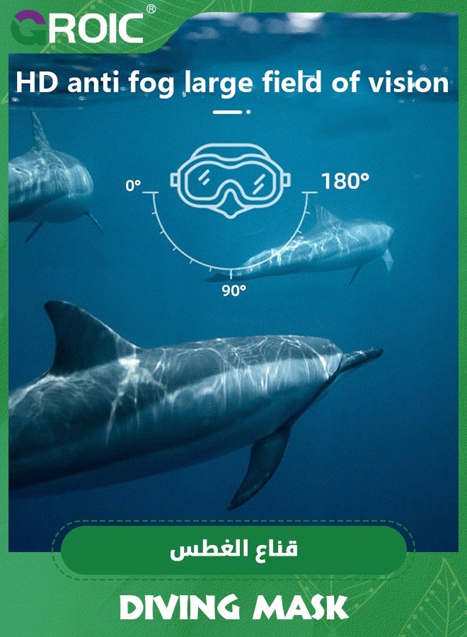 Snorkeling Gear for Adults,Snorkel Mask Adult Dry Snorkel Set Panoramic View Anti-Fog Scuba Diving Mask,Swimming Glasses Swim Dive Mask for Snorkeling Swimming Travel,Snorkeling Kit Diving Packages