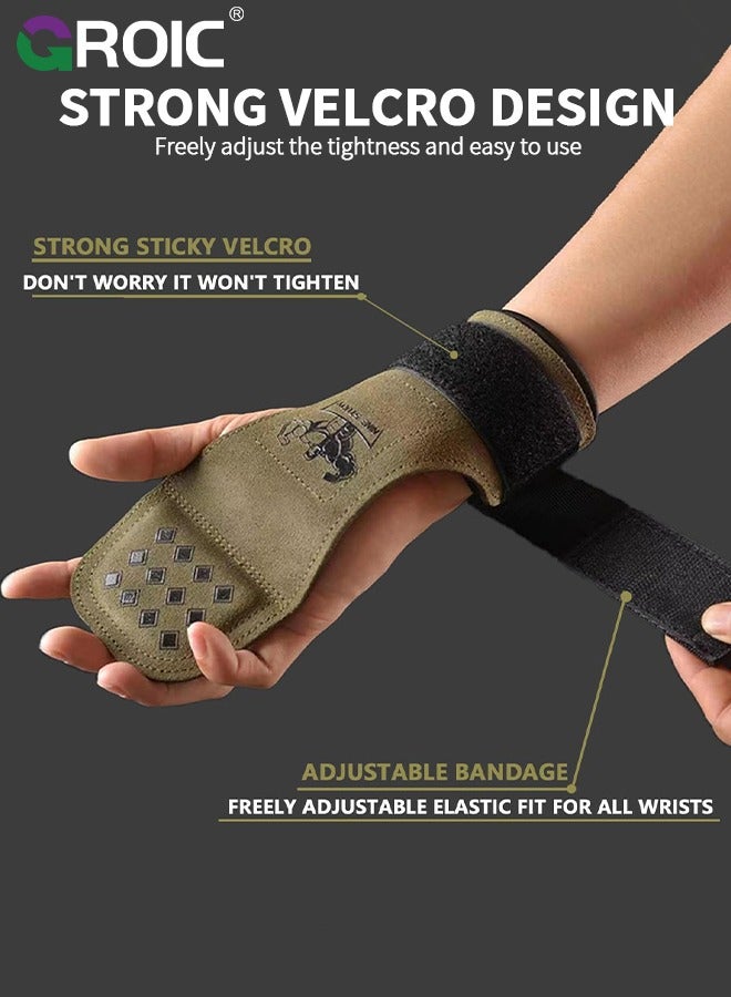 Weightlifting Wrist Gloves, Wraps Hooks Wrist Straps for Weightlifting, Maximum Grip Support Weight Lifting Grips Gloves for Gym Exercise Wrist Support Brace