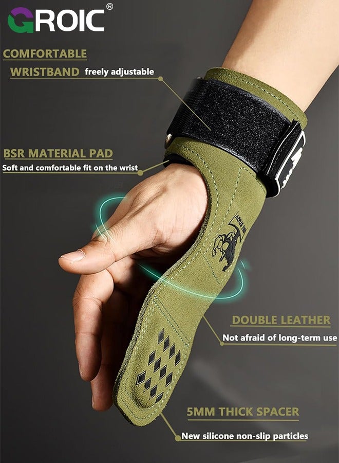 Weightlifting Wrist Gloves, Wraps Hooks Wrist Straps for Weightlifting, Maximum Grip Support Weight Lifting Grips Gloves for Gym Exercise Wrist Support Brace