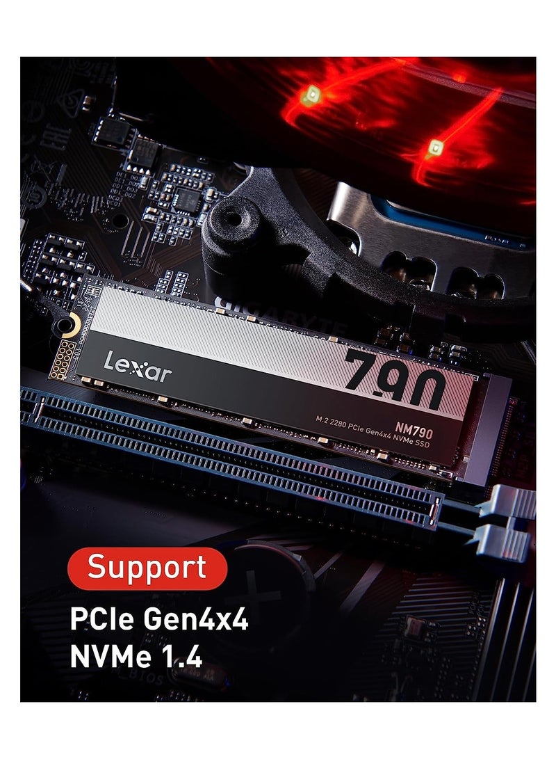 NM790 SSD, M.2 2280 PCIe Gen4x4 NVMe 1.4 Internal SSD, Up To 7200MB/s Read, 4400MB/s Write, Internal Solid State Drive For PS5, PC, Laptop, Gamers, Professionals (LNM790X001T-RNNNG) 2 TB