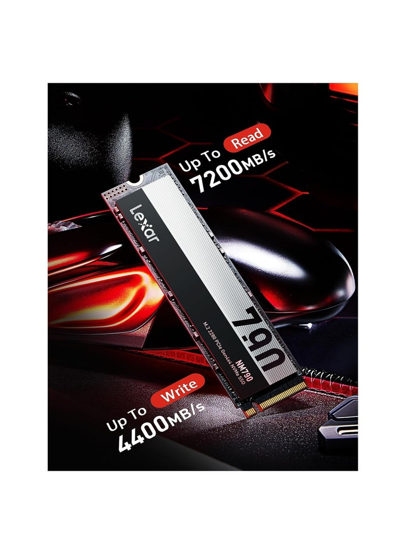 NM790 SSD, M.2 2280 PCIe Gen4x4 NVMe 1.4 Internal SSD, Up To 7200MB/s Read, 4400MB/s Write, Internal Solid State Drive For PS5, PC, Laptop, Gamers, Professionals (LNM790X001T-RNNNG) 2 TB