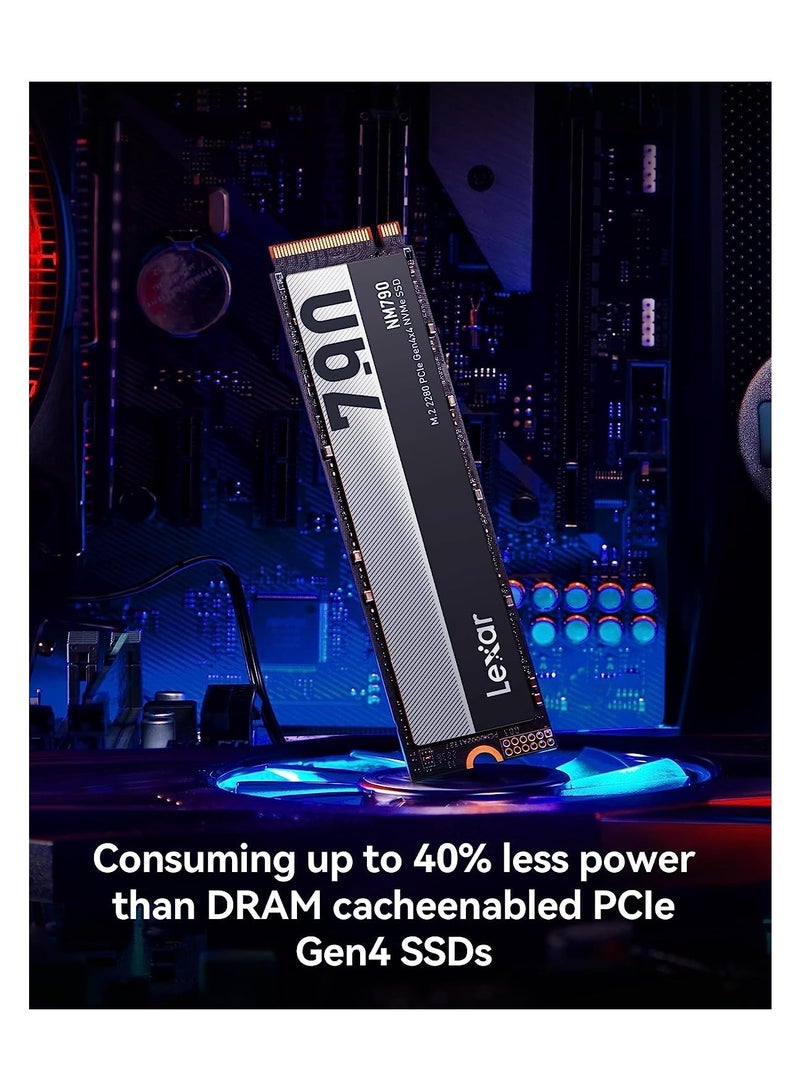 NM790 SSD, M.2 2280 PCIe Gen4x4 NVMe 1.4 Internal SSD, Up To 7200MB/s Read, 4400MB/s Write, Internal Solid State Drive For PS5, PC, Laptop, Gamers, Professionals (LNM790X001T-RNNNG) 2 TB