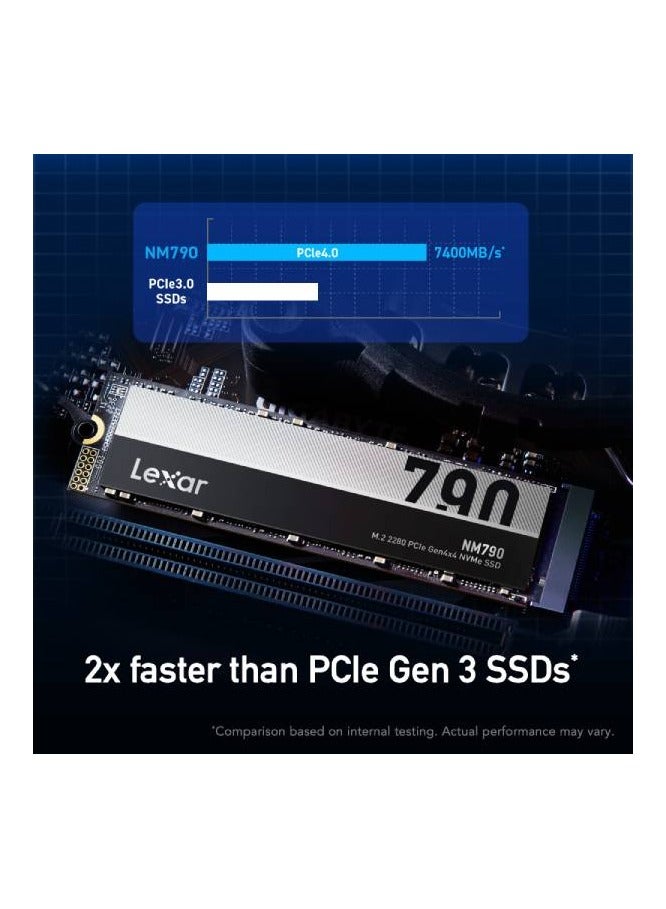 1TB High Speed PCIe Gen 4X4 M.2 NVMe, up to 7400 MB/s read and 6500 MB/s write 1 TB