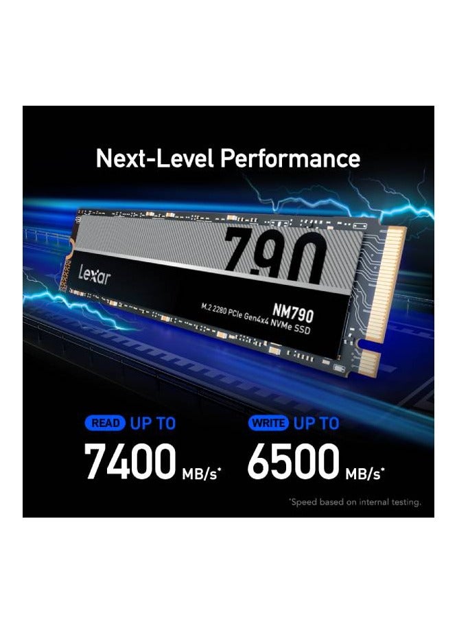 1TB High Speed PCIe Gen 4X4 M.2 NVMe, up to 7400 MB/s read and 6500 MB/s write 1 TB