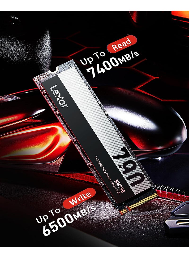 NM790 1TB SSD, M.2 2280 PCIe Gen4x4 NVMe 1.4 Internal SSD, Up to 7400MB/s Read, Up to 6500MB/s Write, Internal Solid State Drive for PS5, PC, Laptop, Gamers, Professionals (LNM790X001T-RNNNG) 1.24 TB