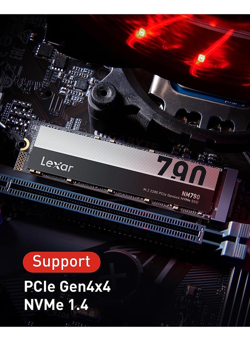 NM790 1TB SSD, M.2 2280 PCIe Gen4x4 NVMe 1.4 Internal SSD, Up to 7400MB/s Read, Up to 6500MB/s Write, Internal Solid State Drive for PS5, PC, Laptop, Gamers, Professionals (LNM790X001T-RNNNG) 1.24 TB