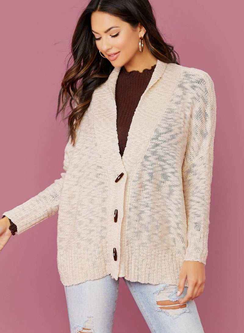 Toggle Closure Knitted Cardigan