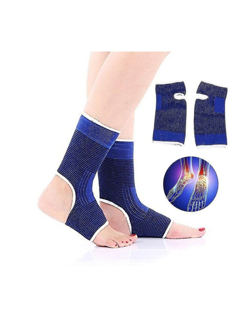 2 Pairs Of Support Foot Wraps With Protectors Ankle Protection Bandages