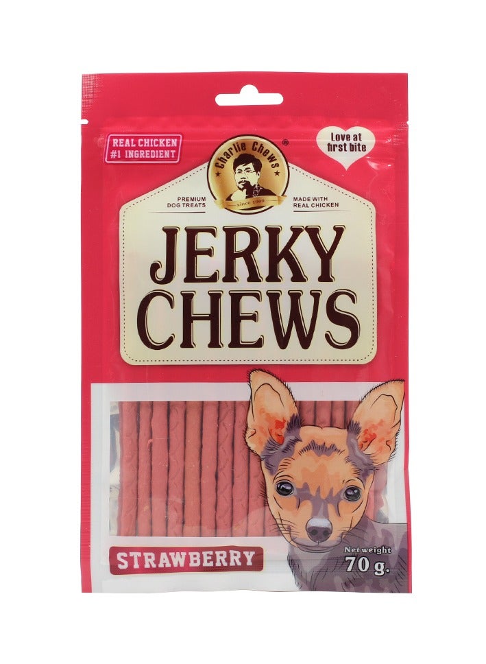 Pack of 5Bags Charlie Jerky Chews Stick Strawberry Flavor Premium Dog Treats