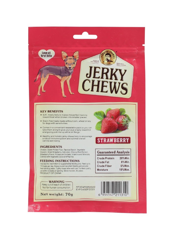 Charlie Jerky Chews Stick Strawberry Flavor Premium Dog Treats