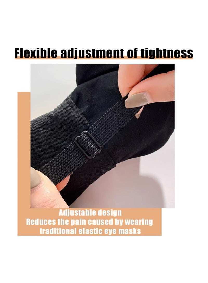 Cute Eye Mask 2 Pack, for Sleeping with Adjustable Strap, for Sleeping Plush Eye Sleep Shade Cover Soft Lightweight Eye Cover Blocks Light for Kids Men Women Travel Rest