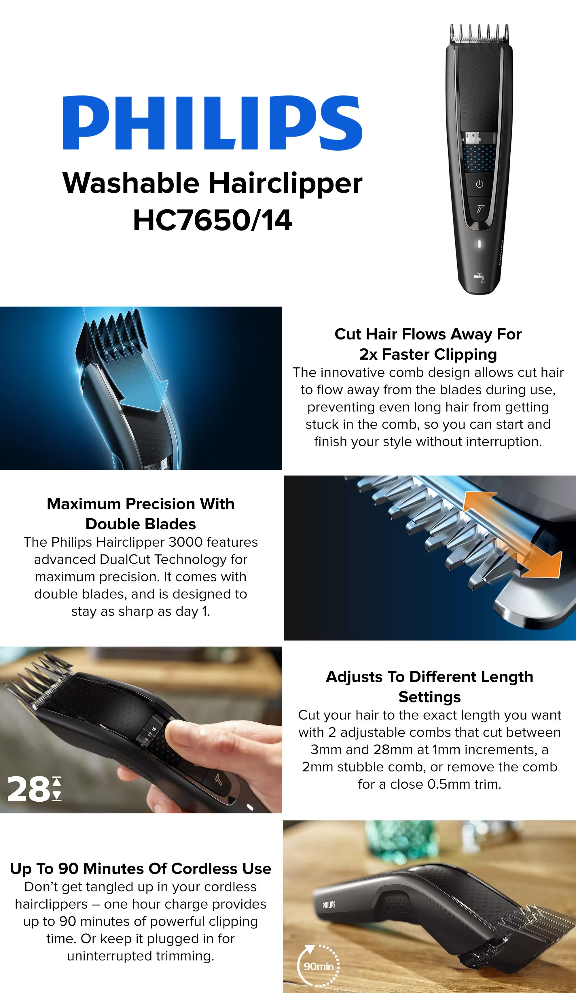 Washable Hair Trimmer Black