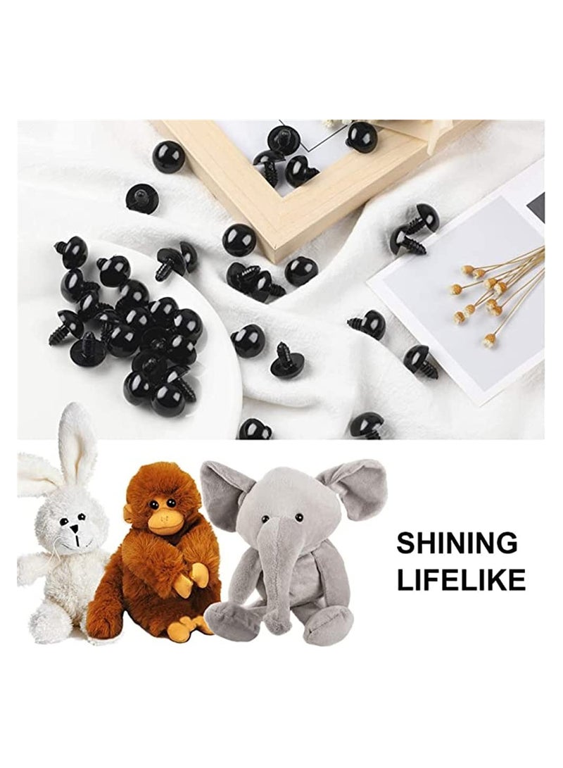 120 Pcs Plastic Safety Crochet Doll Eyes Bulk with Washers, for Crochet Crafts Washer Assorted Sizes for Doll, Plush Animal and Teddy Bear Puppet Craft Making (0.24 Inch/6 mm)