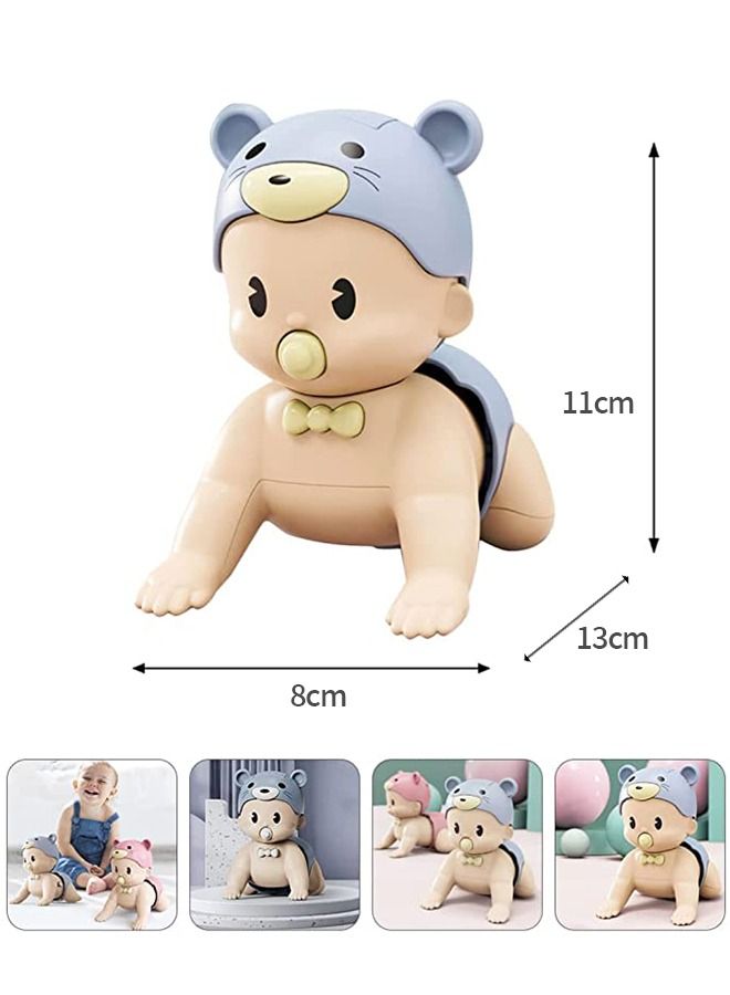 Musical Crawling Baby Doll Crawling Toy Lovely Interactive Plaything for Toddlers-Blue