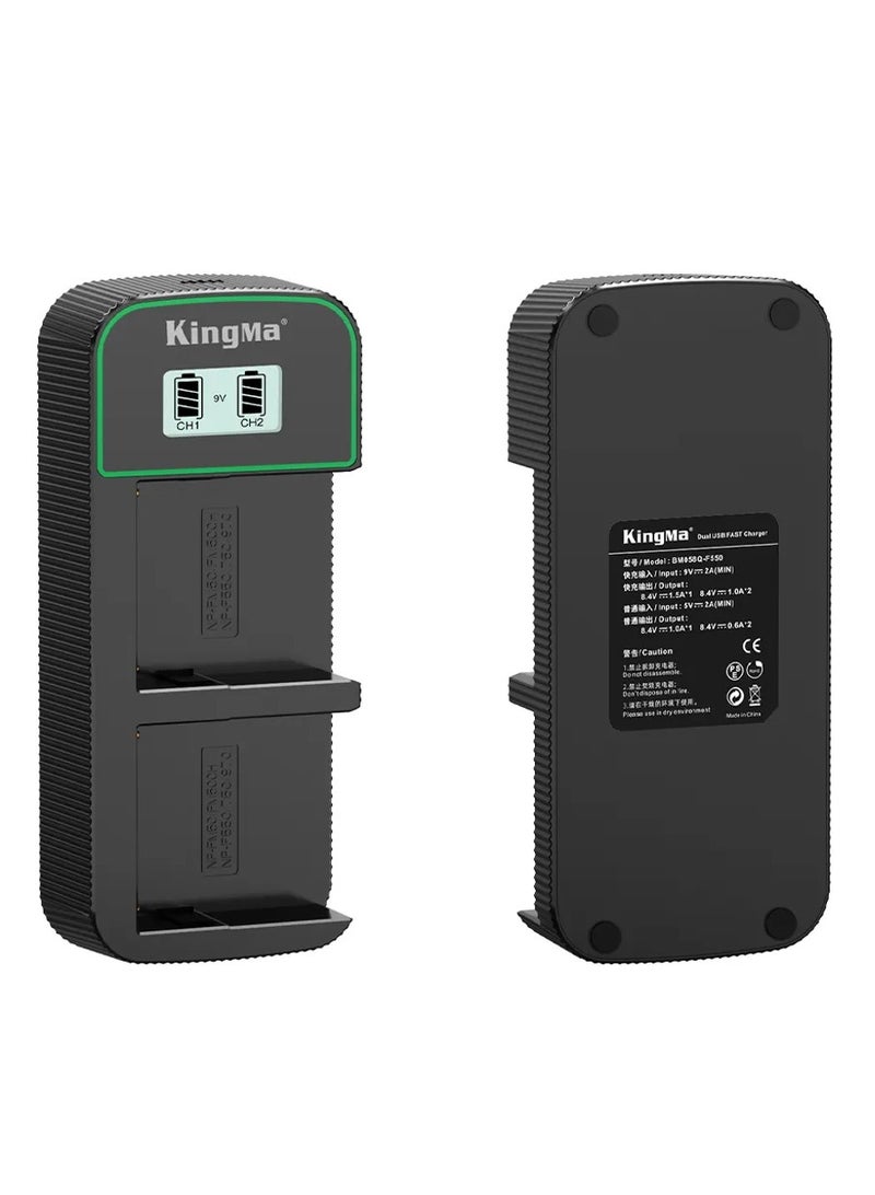 Kingma F550 Charger with USB-C Suitable for Sony NP-F550, 750, 970, 990 (BM058Q.NPF550)