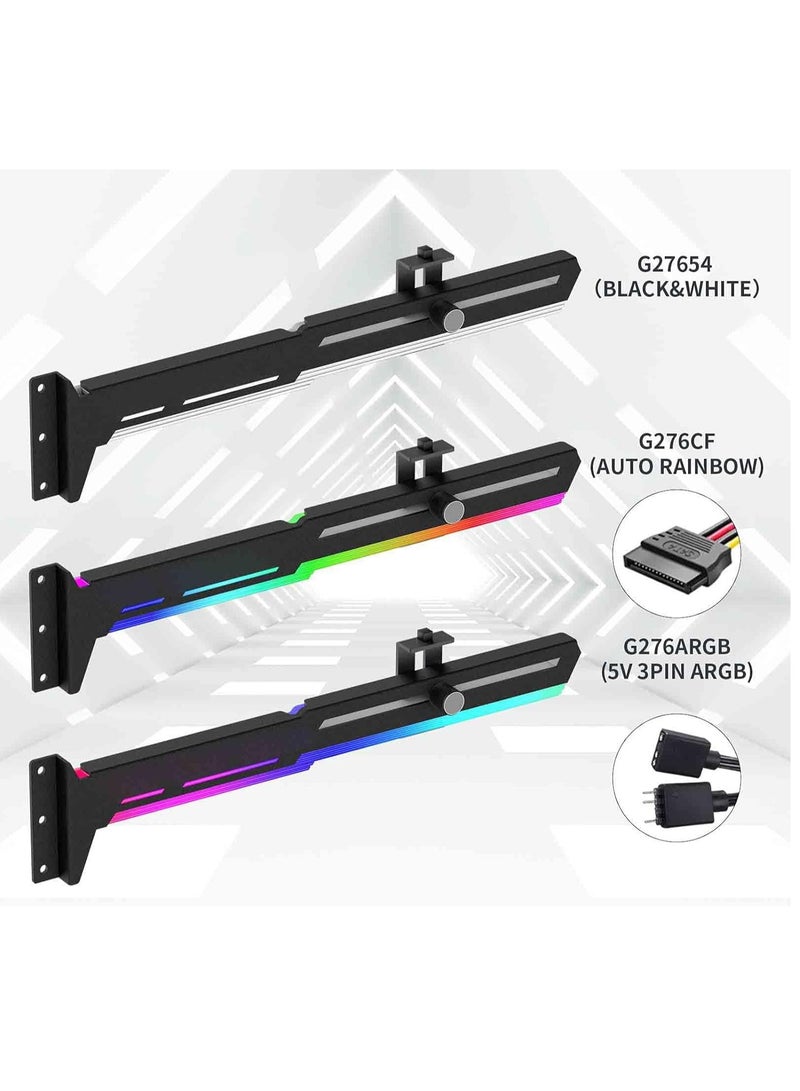 GPU Holder, Graphics Card GPU Support Video Card Holder Bracket, Video Card Sag Holder/Holster Bracket, Avoid bending the graphics card(ARGB LED)