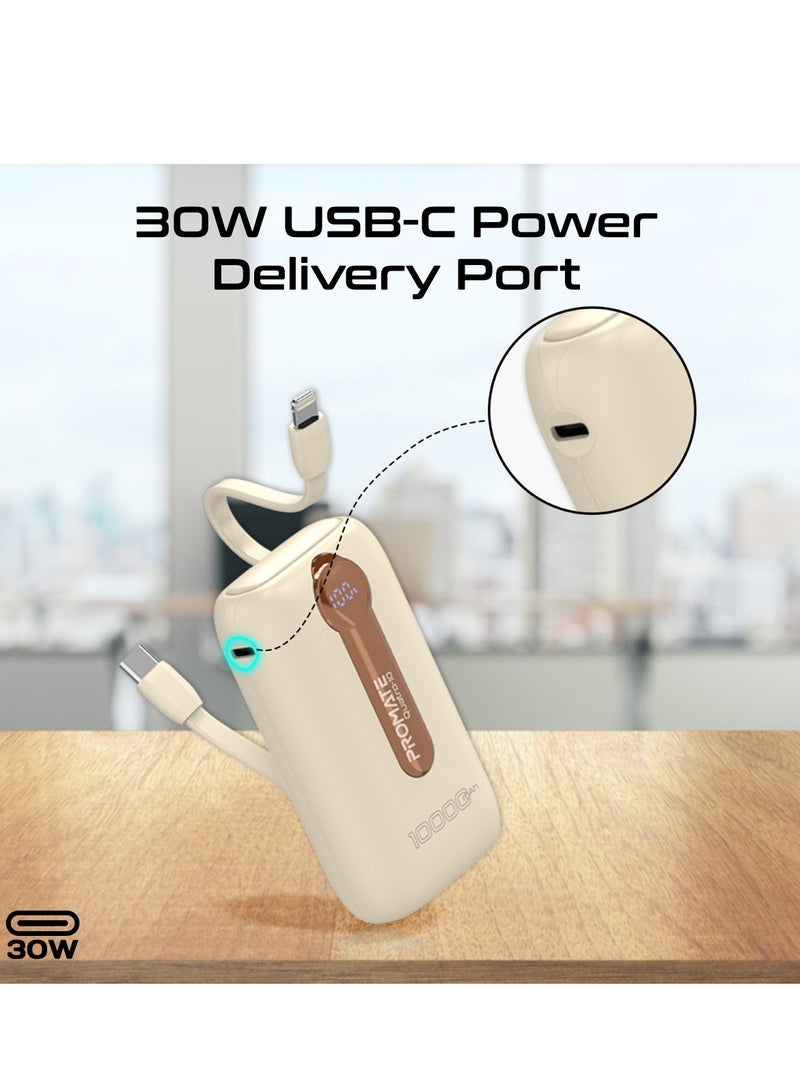 10000 mAh 4-Piece Power Bank Premium Kit With 10,000Mah Ultra-compact Charging Batteries, Usb-C And Lightning Built-in Cables, Led Screen, 30W Pd, Usb-c And Usb-a Ports, And Charge Protection, Quatro-10 Multicolour