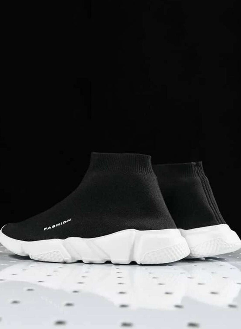 Men Letter Graphic Knit Slip On Sneakers