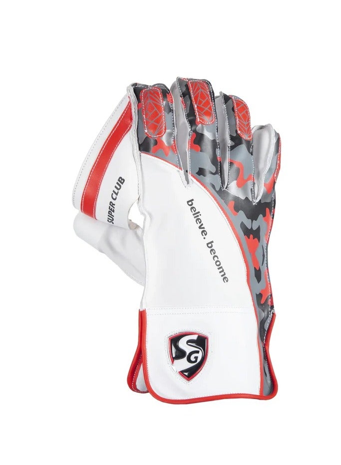 SG SUPER CLUB WICKET KEEPING GLOVES (MULTI-COLOR) W.K. GLOVES