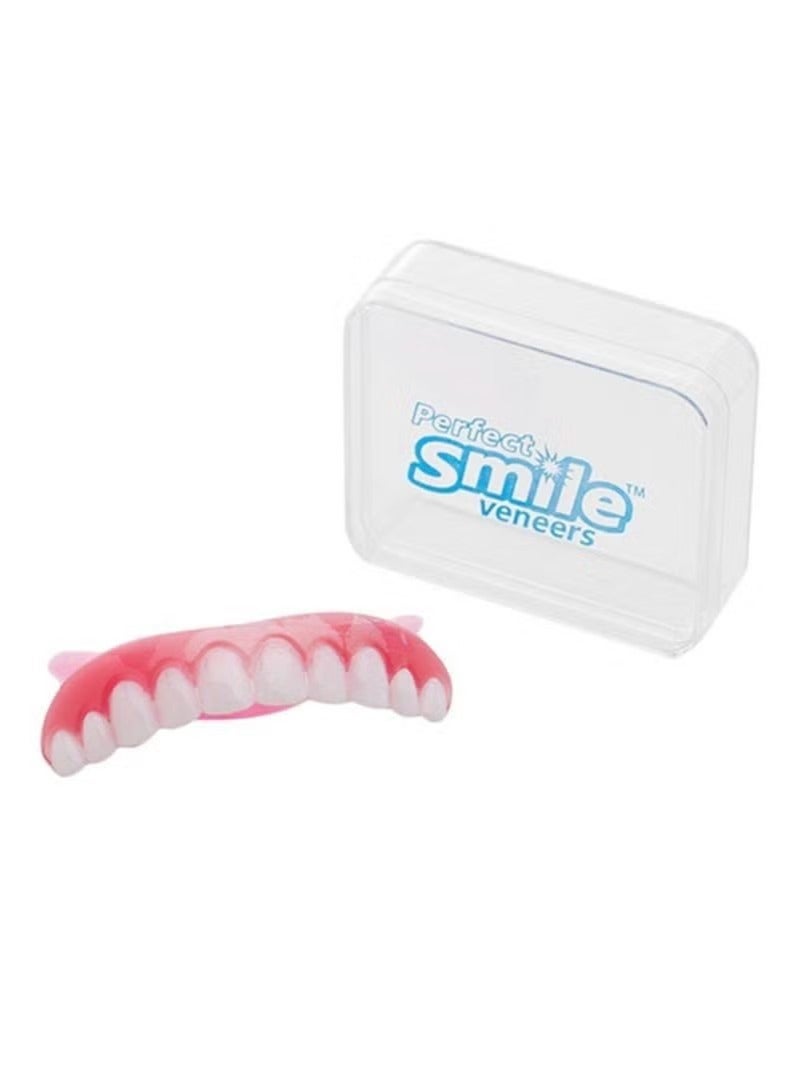 Perfect Smile Upper Veneer False Teeth, Instant Veneers Fake Instant Smile Veneers Cosmetic Teeth Whitening Temporary Prosthesis Teeth, Nature and Comfortable Protect Your Teeth, for Men Women Adult