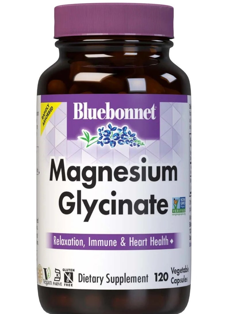 Nutrition Magnesium Glycinate 400mg Maximum Absorption Mineral Complex Supports Energy Production & Enzyme Function - Non-GMO, Soy-Free, Gluten-Free - 120 Veggie Capsules