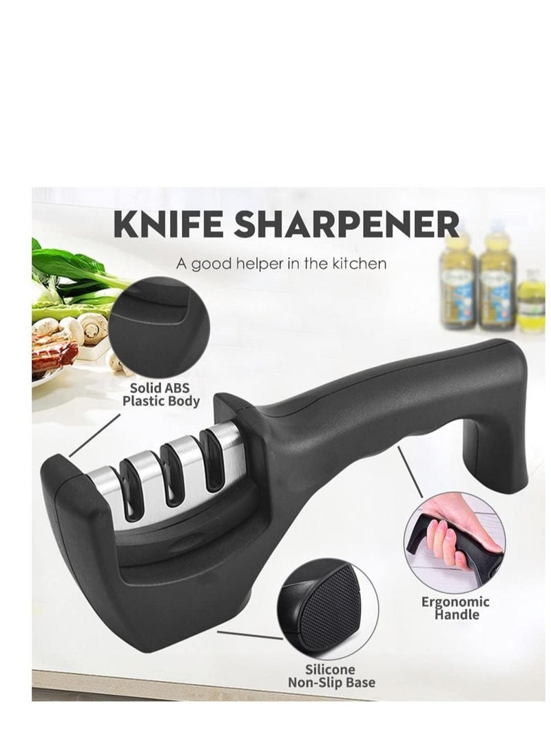 Knife Sharpener, 3-Stage Knife Sharpener, Kitchen Knife Sharpener