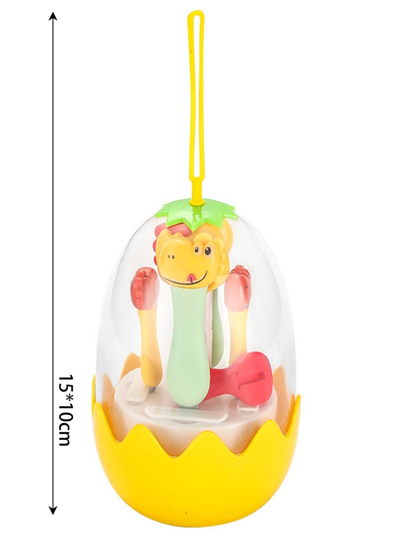 Creative Cartoon Dinosaur Children's Tableware Set Fork Spoon Training Baby Baby (Yellow Dinosaur)