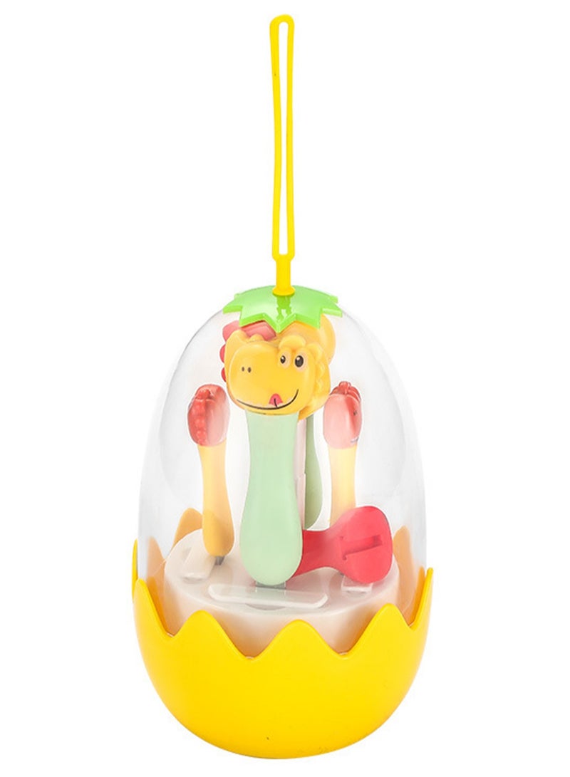 Creative Cartoon Dinosaur Children's Tableware Set Fork Spoon Training Baby Baby (Yellow Dinosaur)