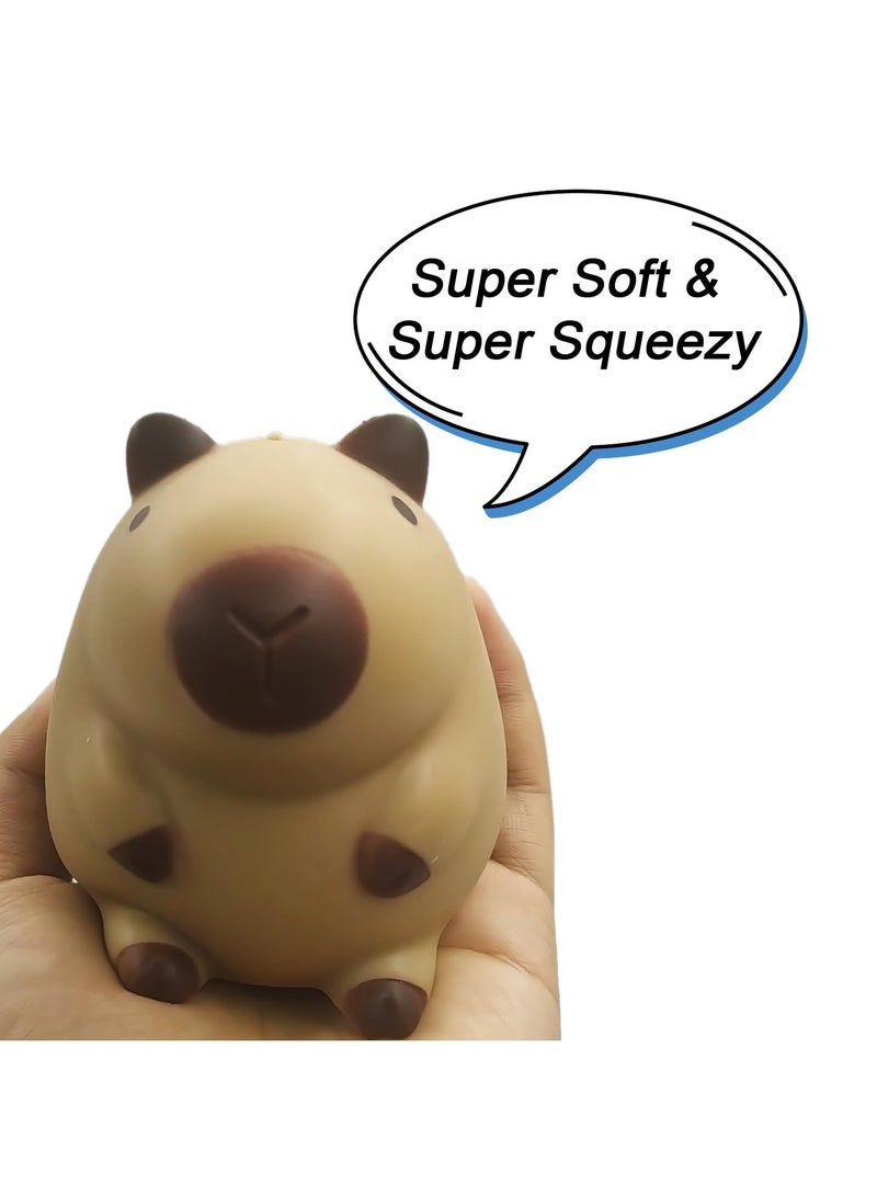 Funny Capybara Stress Ball, 2 Pcs Capybara Squishy Balls, Stress Relief Squeeze Ball for Children and Adults,Stretchy Capybara Fidget Toys ADHD Autism,Sensory Capybara Toy Gift for Birthday