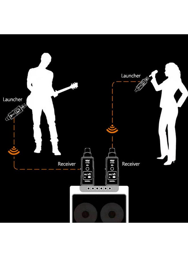 1 Pair Microphone Wireless System Wireless Transmitter System Transmitter & Receiver for Dynamic/Condenser Microphone