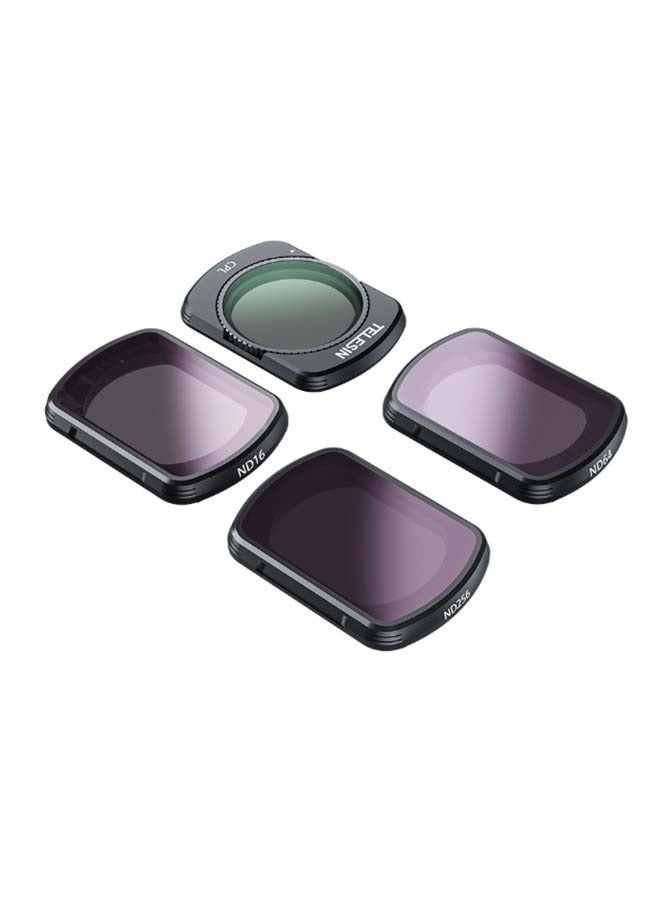 TELESIN Magnetic Lens Fitler Kit for DJI Pocket 3 Accessories, 4-Pack CPL ND16 ND64 ND256 Neutral Density Polarizing HD Ultra Thin Corning Glass Lens Protector Bundle Kit for Osmo Pocket 3 Combo