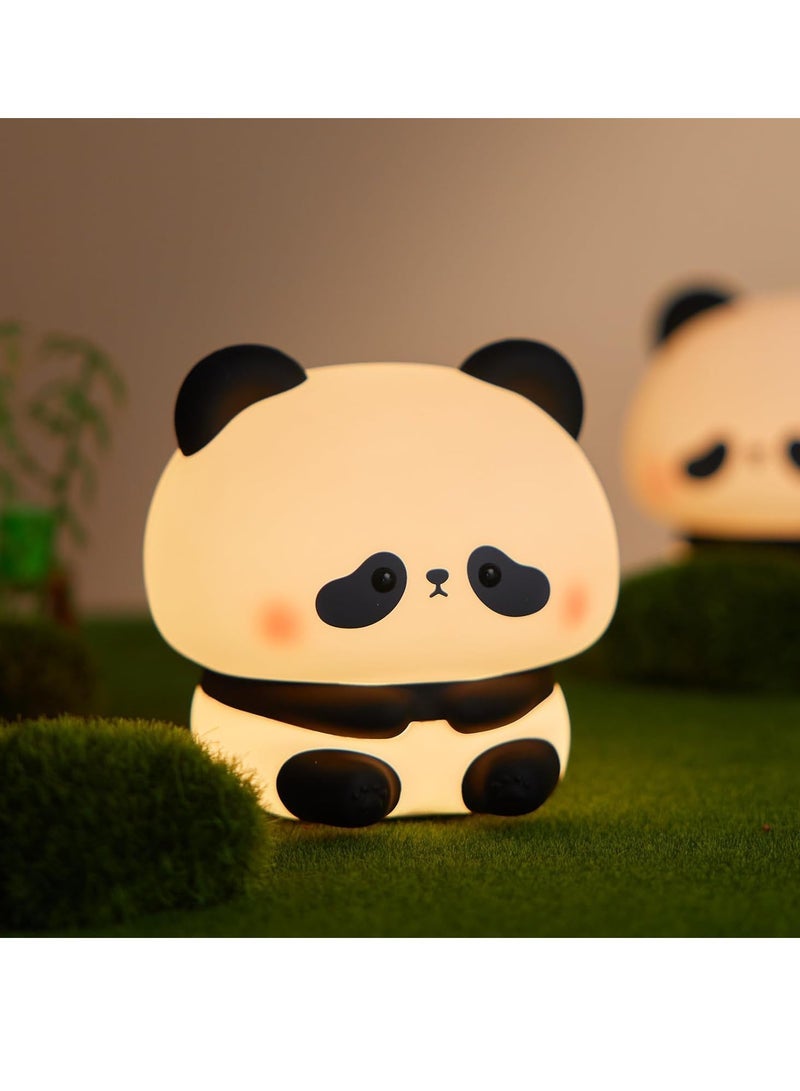 Panda Night Light, LED Squishy Novelty Animal Night Lamp, Food Grade Silicone 3 Level Dimmable Breastfeeding Nursery Nightlight for Room Decor, Cute Gifts Stuff for Boys Girls Baby Children