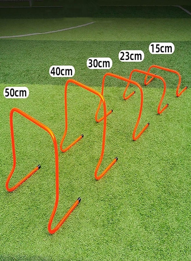 Detachable Agility Training Hurdles- Sports Practice Equipment for Athletes, Soccer, Basketball, Football,or Plyometric Training, Set of 5 different Sizes (15cm, 23cm, 30cm, 40cm, 50cm)