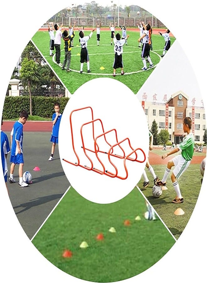 Detachable Agility Training Hurdles- Sports Practice Equipment for Athletes, Soccer, Basketball, Football,or Plyometric Training, Set of 5 different Sizes (15cm, 23cm, 30cm, 40cm, 50cm)