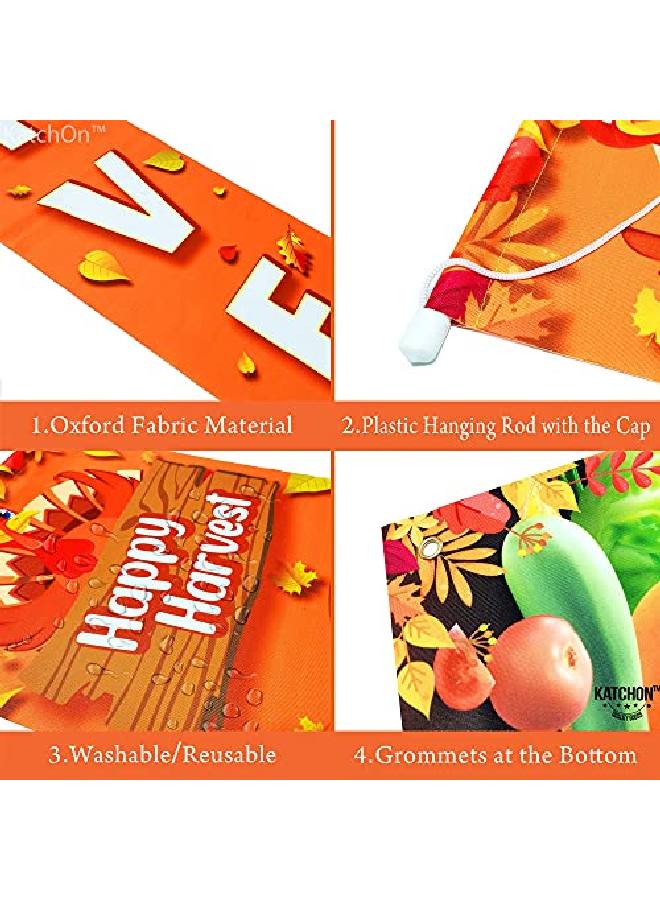 Happy Thanksgiving Banner Porch Sign 72X12 Inch | Give Thanks Banner Thanksgiving Porch Banner | Fall Give Thanks Sign Outdoor | Give Thanks Porch Sign Happy Harvest Thanksgiving Decorations