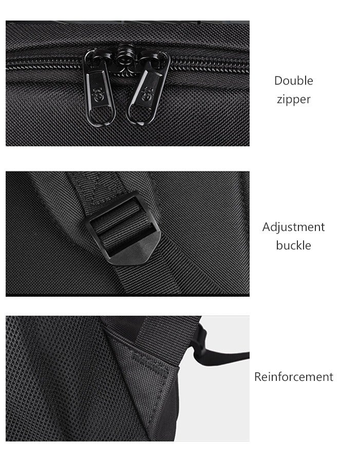 Luminous Hiking Cycling Waterproof Backpack, 15.6'' Laptop Bag with USB Charging Port Anti-theft Lock Pencil Case, Dark Canvas Notebook Shoulder Bag for Boys Girls