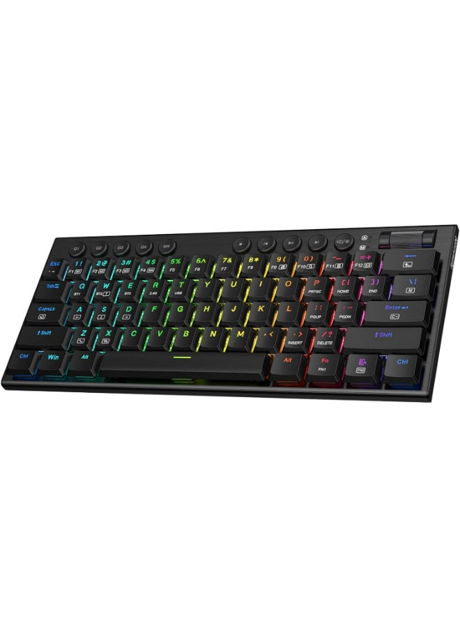 Redragon K632 PRO Noctis 60% Wireless RGB Mechanical Keyboard, Bluetooth/2.4Ghz/Wired Tri-Mode Ultra-Thin Low Profile Gaming Keyboard