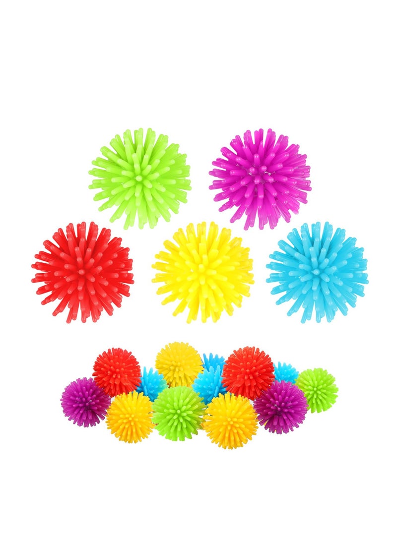 50 Pack Spiky Stress Balls - Soft Fidget Sensory Toy for Teens and Adults - Multi-Color Mini Balls for Parties and Gifts - 1.18 Inches