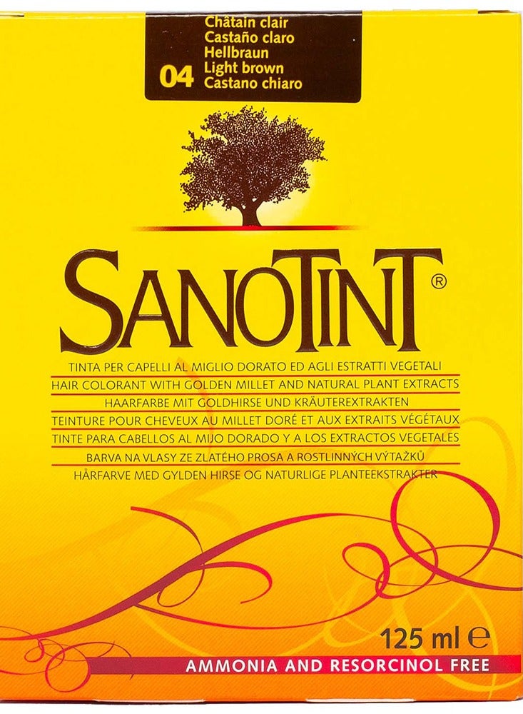 Sanotint Classic Hair Color Light Brown 04 - Natural Permanent Hair Dye, 125 ml