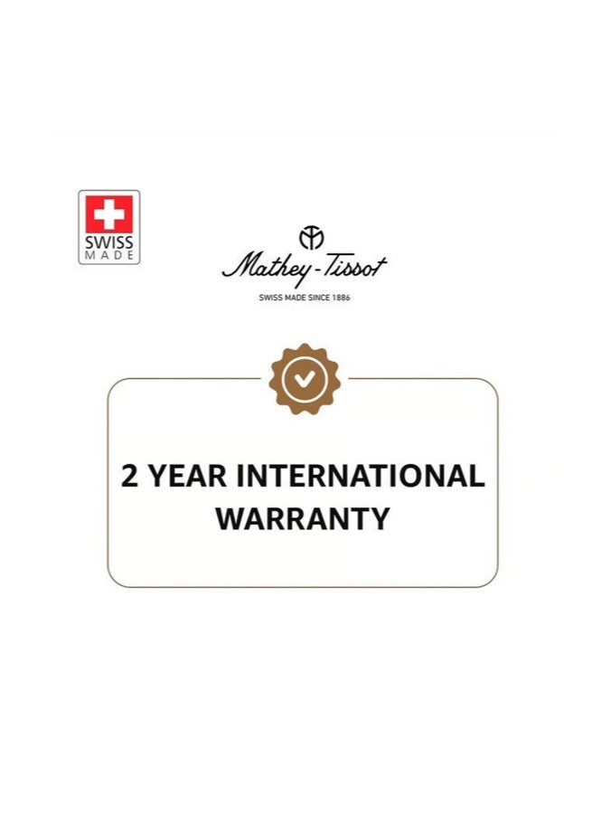 City Metal HB611251MBR Mens Quartz Watch Analog Display Stainless Steel Strap, White