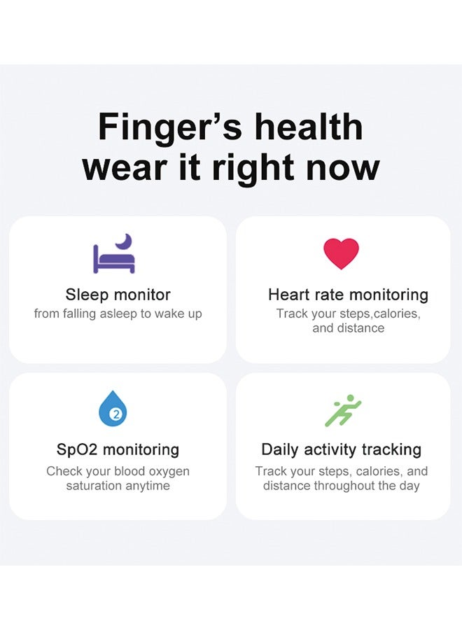 Smart Ring Health Tracker, Fitness Sleep Heart Rate Oxygen Tracker Smart Ring, Water Resistant Bluetooth Fitness Tracker Rings