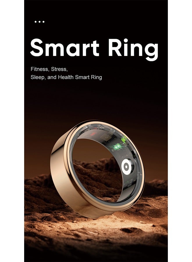 Smart Ring Health Tracker, Fitness Sleep Heart Rate Blood Oxygen Tracker Smart Ring, Water Resistant Bluetooth Fitness Tracker Rings