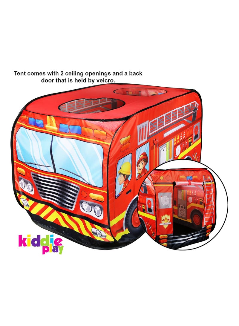 Play Fire Truck Pop Up Kids Play Tent for Boys and Girls Indoor Outdoor Toy