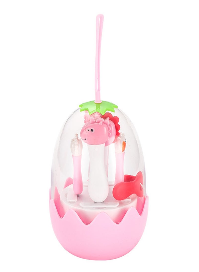 Creative Cartoon Pony Children's Tableware Set Fork Spoon Baby Tableware Training (Pink)