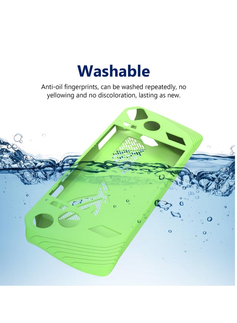 Protective Case for ASUS Rog Ally, Anti-Slip Shockproof Cover Silicone Case, Protector Case for Asus ROG Ally Handheld Game Accessories(Glow Green)