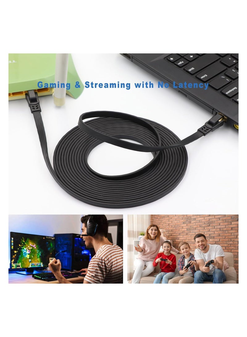 CAT8 Ethernet Cable, High Speed Heavy Duty Cat8 LAN Network Cable 40Gbps, 2000Mhz with Gold Plated RJ45 Compatible with Gaming Switch PC PS5 PS4 Xbox Modem Router WIFI Extender Patch Panel  - Black (10M)
